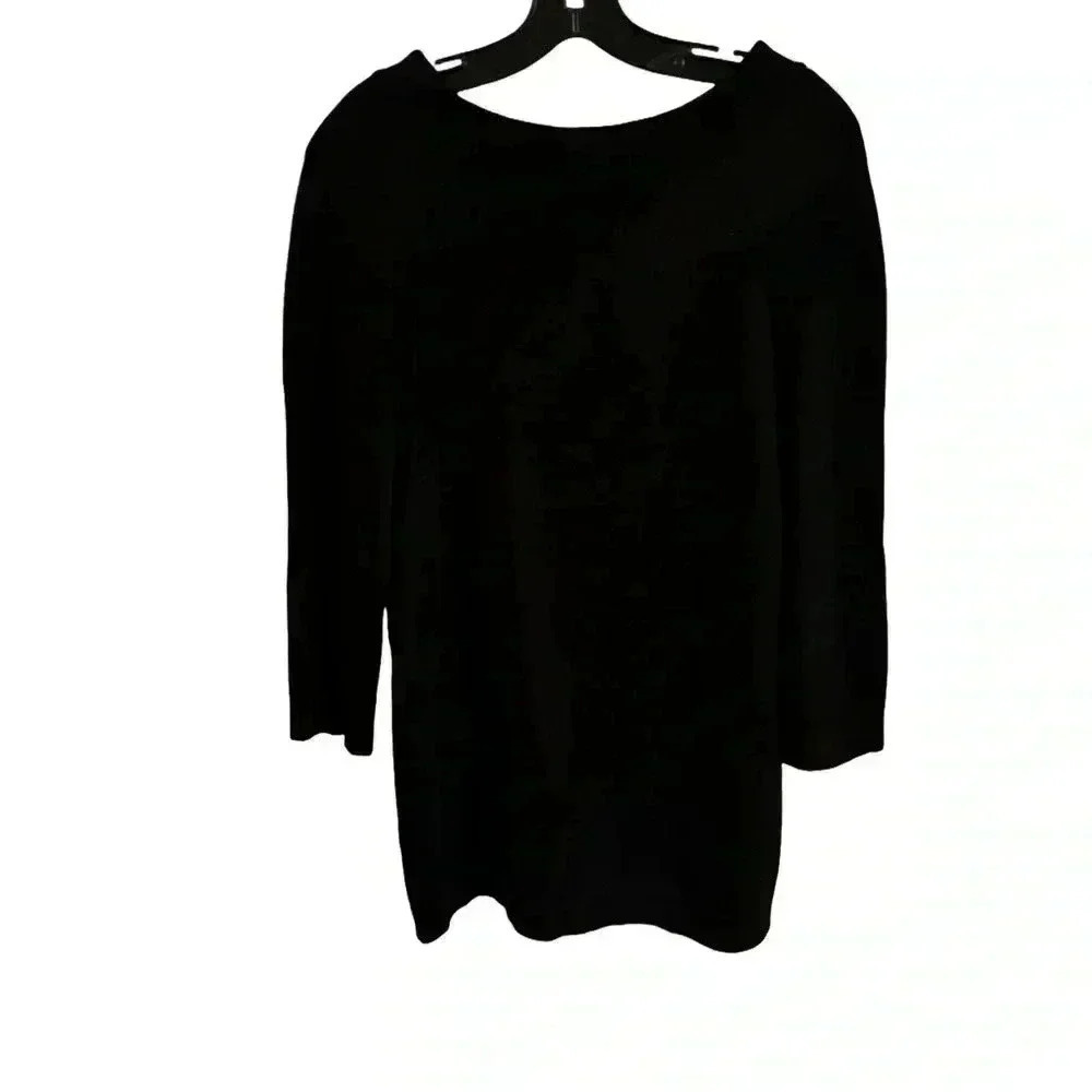 Alberta Ferretti Black Sweater 100% Wool V-back Made In Italy US 6